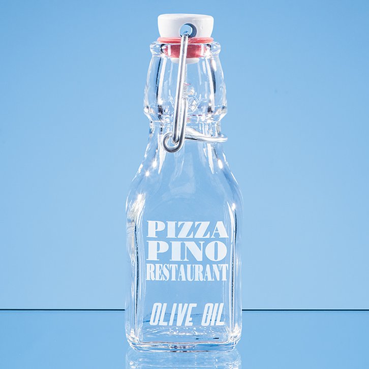 0.125ltr Oil & Vinegar White Cap Swing Top Bottle