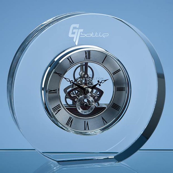 15cm Dartington Crystal Round Clock