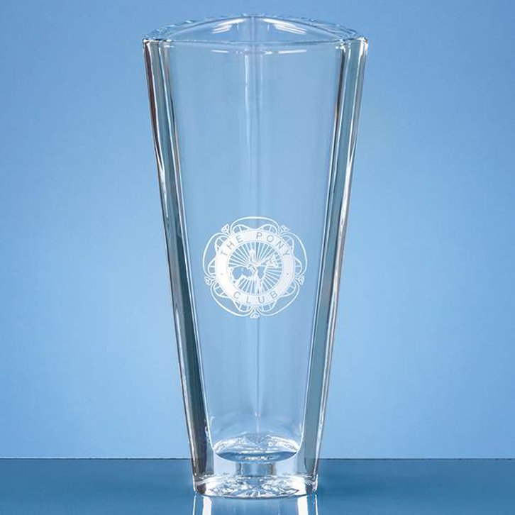 30.5cm Crystalite Tapered Triangle Vase