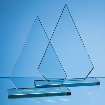 26.5cm x 18.5cm x 12mm Jade Glass Peak Award