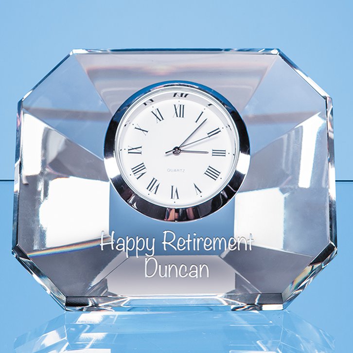 8.5cm Optical Crystal Wedge Clock