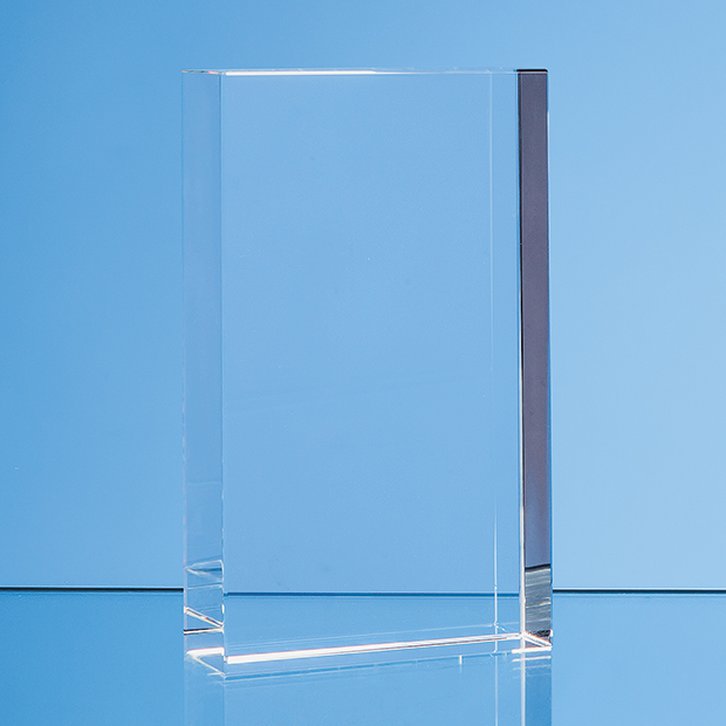 20cm x 11cm Optical Crystal Rectangle Award, H or V