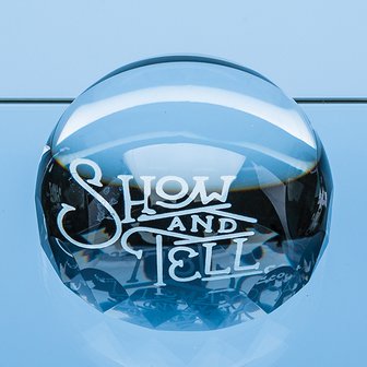 9cm Optical Crystal Facet Edged Dome Paperweight