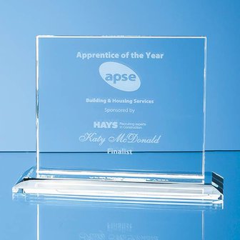 12.5cm x 15cm x 12mm Clear Glass Horizontal Rectangle Award