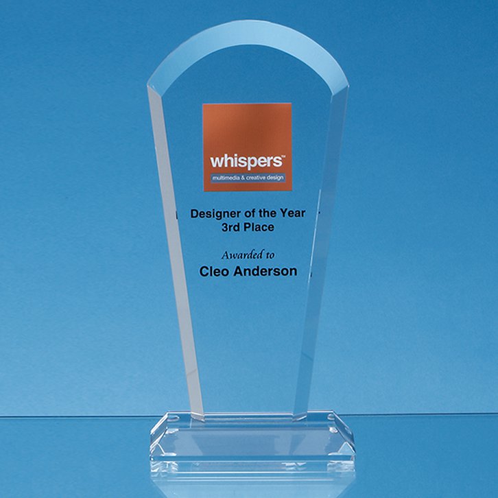 21.5cm Optical Crystal Half Moon Arch Award