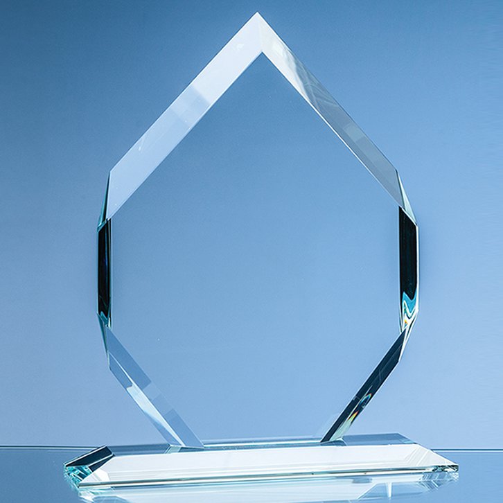 24cm x 17.5cm x 15mm Clear Glass Majestic Diamond Award