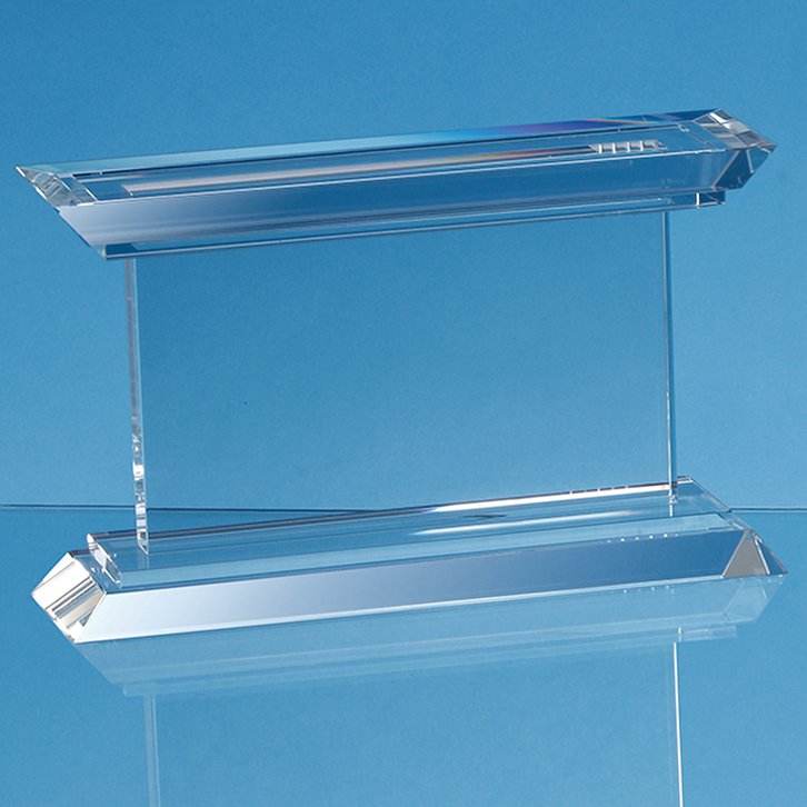 21.5cm Optical Crystal Janus Mounted Rectangle Award