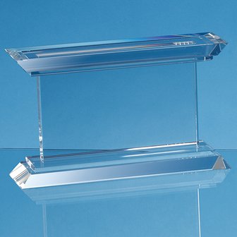 21.5cm Optical Crystal Janus Mounted Rectangle Award