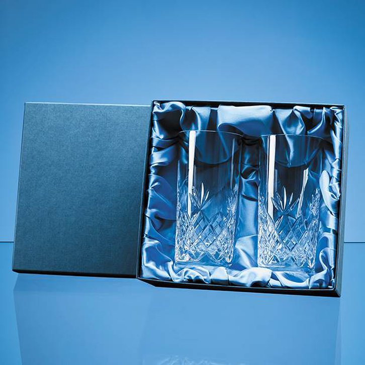 2pc 360ml Blenheim Lead Crystal Full Cut High Ball Gift Set
