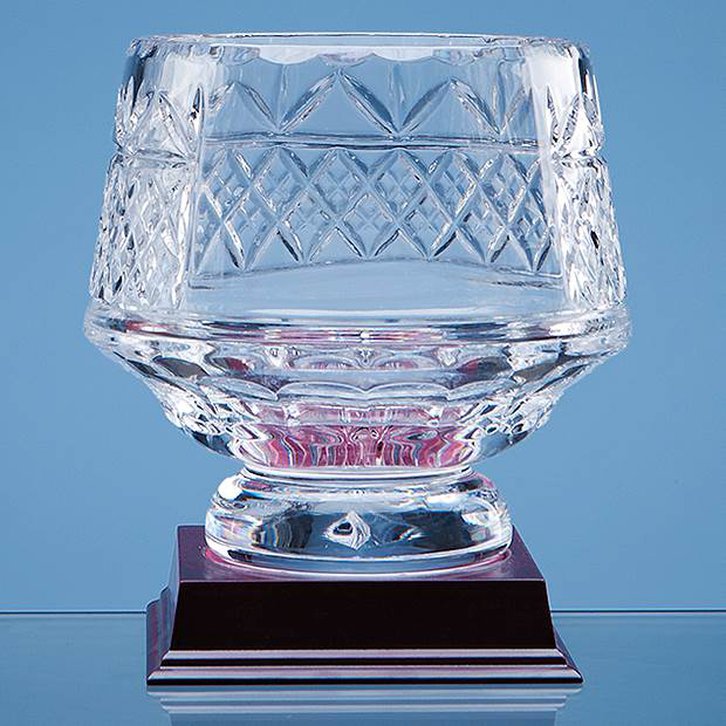 15cm Lead Crystal Panelled Heeled Bowl