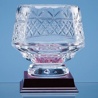 15cm Lead Crystal Panelled Heeled Bowl