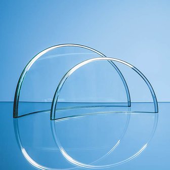 15cm x 28.5cm x 1cm Jade Glass Half Moon Crescent