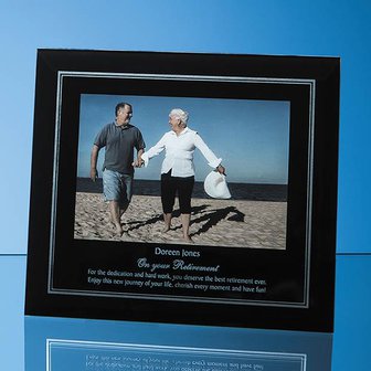 Black Surround with Silver Inlay Glass Frame for 7inchinch x 5inchinch Landscape Photo