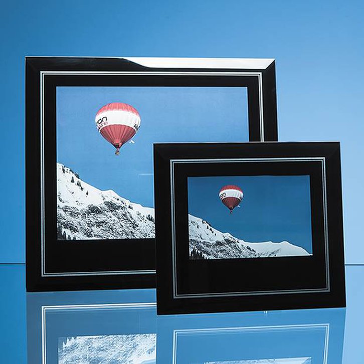 Black Surround with Silver Inlay Glass Frame for 10inchinch x 8inchinch Landscape Photo