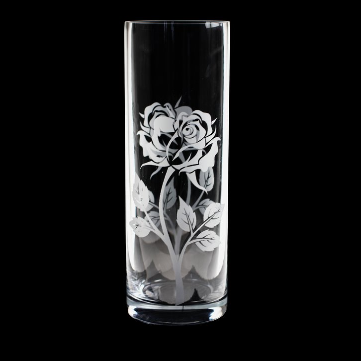 Rose Cylinder Vase 10" x 4"