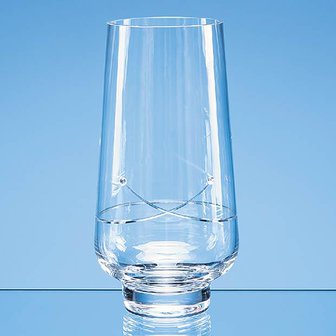 23cm Diamante Tapered Vase with a Kiss Cut Design