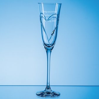 160ml Beloved Heart Diamante Champagne Flute