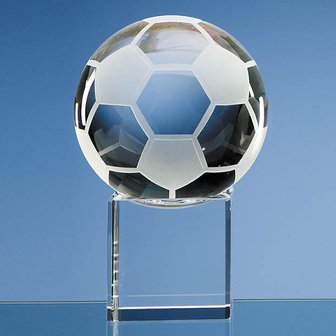10cm Optical Crystal Football on a Clear Crystal Base