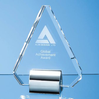 14.5cm Optical Crystal Diamond mounted on a Chrome Stand