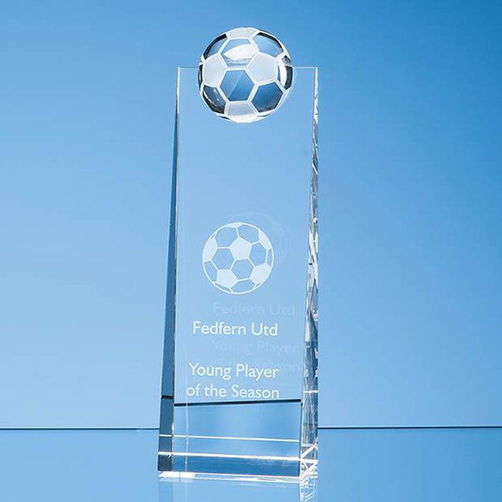 21cm Optical Crystal Football Rectangle Award