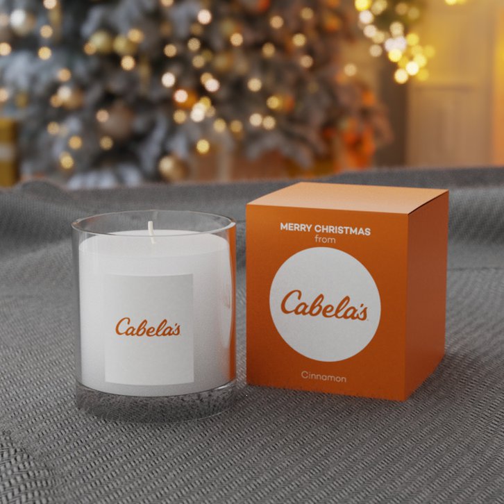 9.2cm Personalised Cinnamon Scented Candle in a Printed Gift Box
