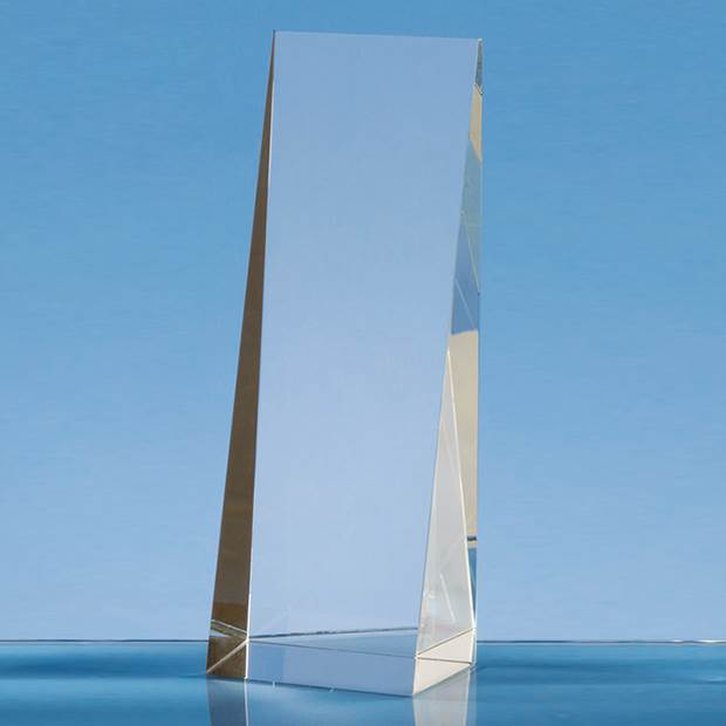 19.5cm Optical Crystal Wedge Rectangle Award