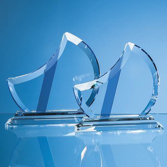 18cm Optical Crystal Eclipse Award with Sapphire Blue Flash