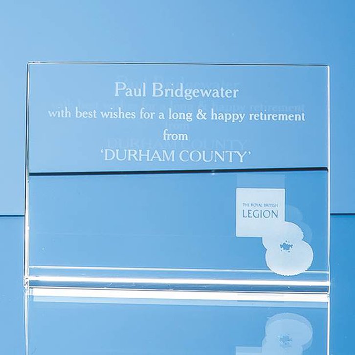 15cm Optical Crystal Horizontal Wedge Award