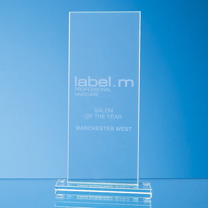 28cm x 9.5cm x 12mm Jade Glass Tall Rectangle Award